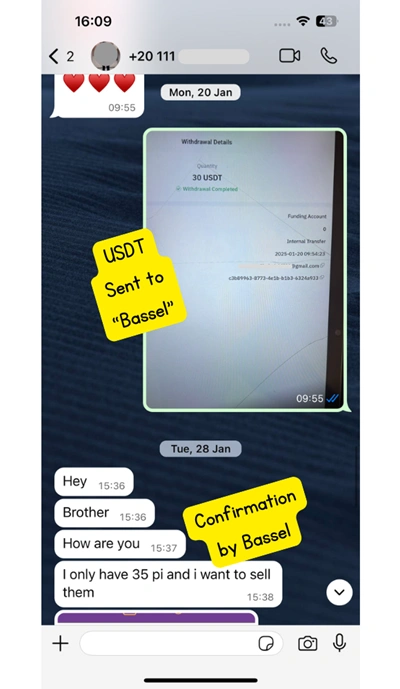 Pi coin transfer to Bank Egypt